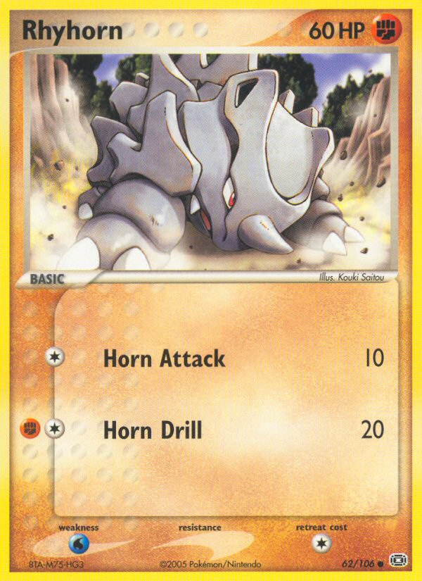 Rhyhorn ex9-62 Common from Emerald Set