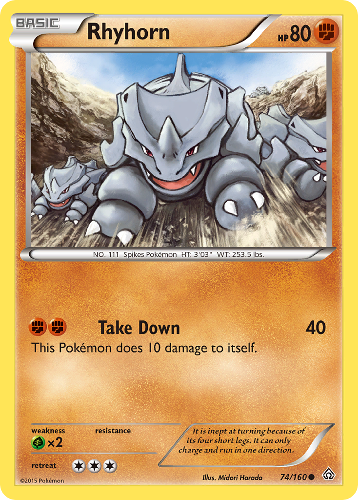 Rhyhorn xy5-74 Common from Primal Clash Set