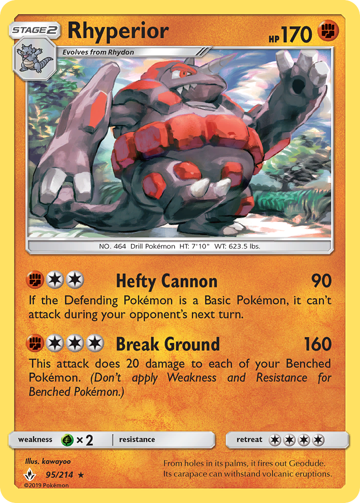 Rhyperior sm10-95 Rare from Unbroken Bonds Set