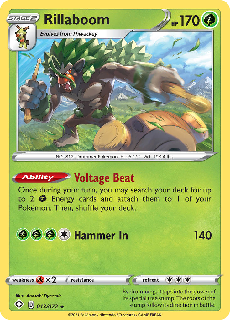 Rillaboom swsh45-13 Rare Holo from Shining Fates Set