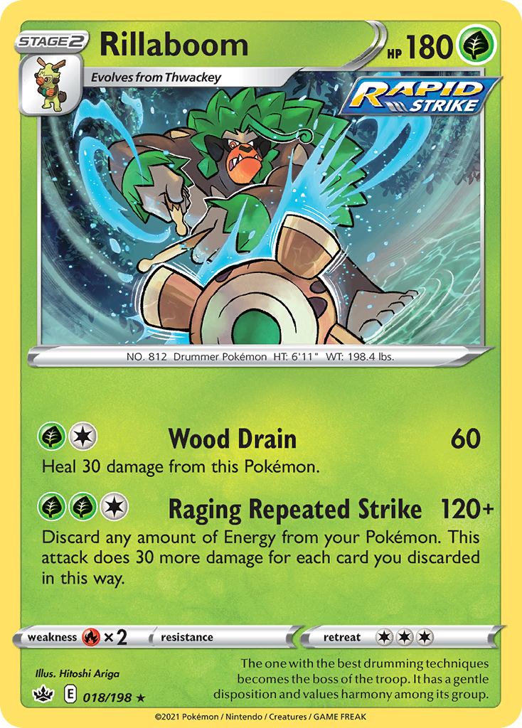 Rillaboom swsh6-18 Rare Holo from Chilling Reign Set