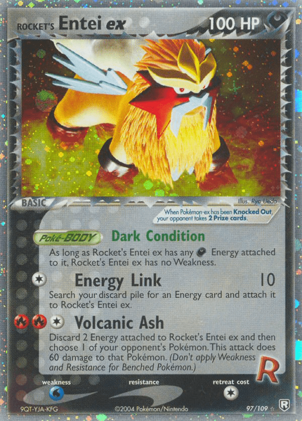 Rocket’s Entei ex ex7-97 Rare Holo EX from Team Rocket Returns Set