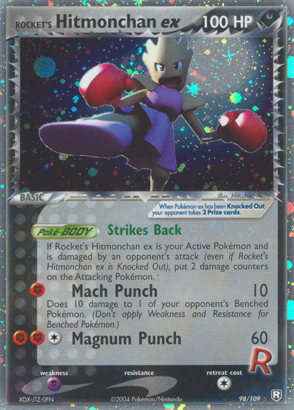 Rocket’s Hitmonchan ex ex7-98 Rare Holo EX from Team Rocket Returns Set