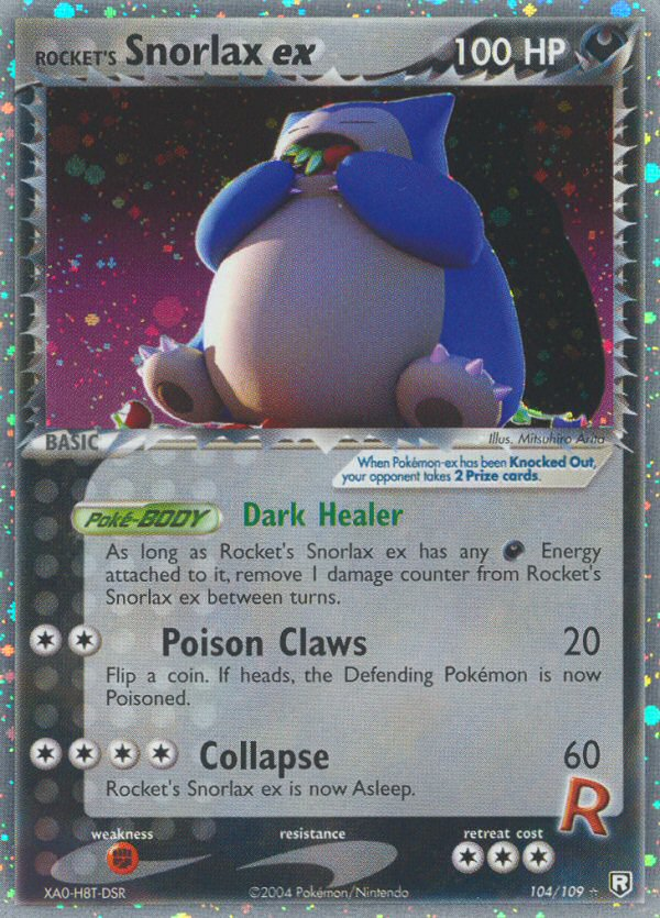 Rocket’s Snorlax ex ex7-104 Rare Holo EX from Team Rocket Returns Set