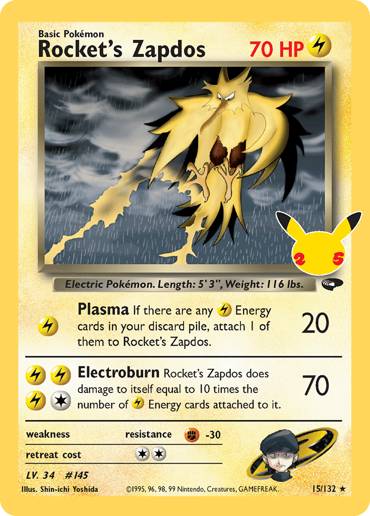Rocket’s Zapdos cel25c-15_A3 Classic Collection from Celebrations: Classic Collection Set