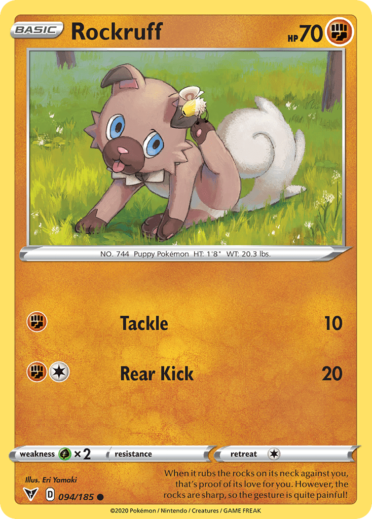 Rockruff swsh4-94 Common from Vivid Voltage Set