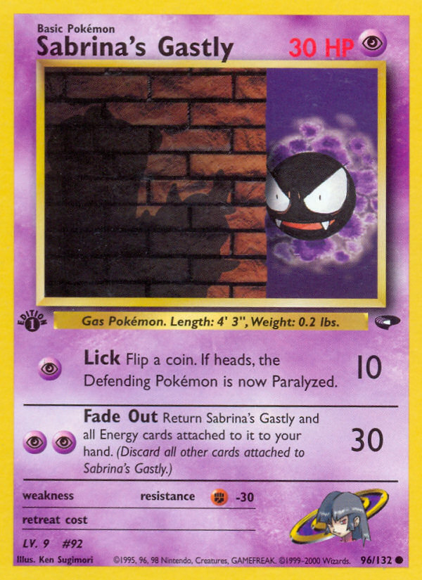 Sabrina’s Gastly gym2-96 Common from Gym Challenge Set