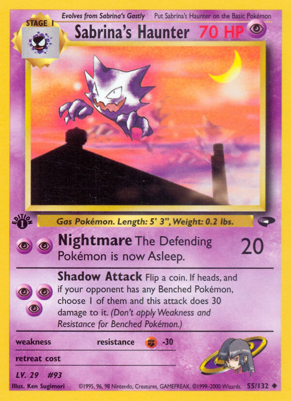 Sabrina’s Haunter gym2-55 Uncommon from Gym Challenge Set