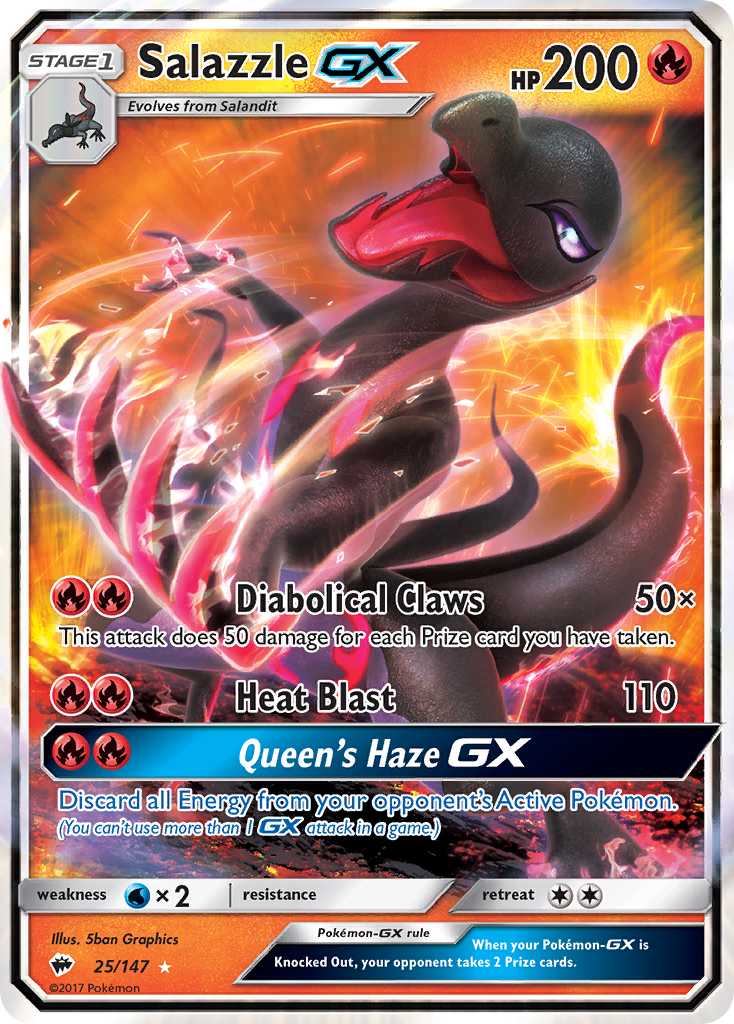 Salazzle-GX sm3-25 Rare Holo GX from Burning Shadows Set