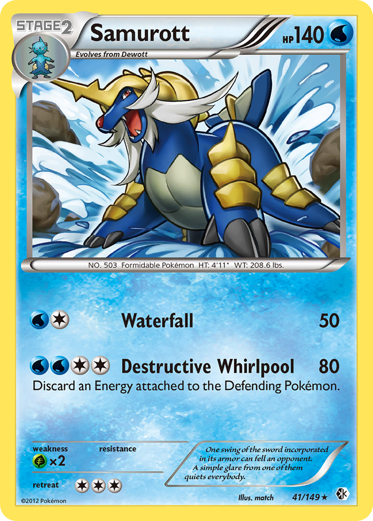 Samurott bw7-41 Rare Holo from Boundaries Crossed Set