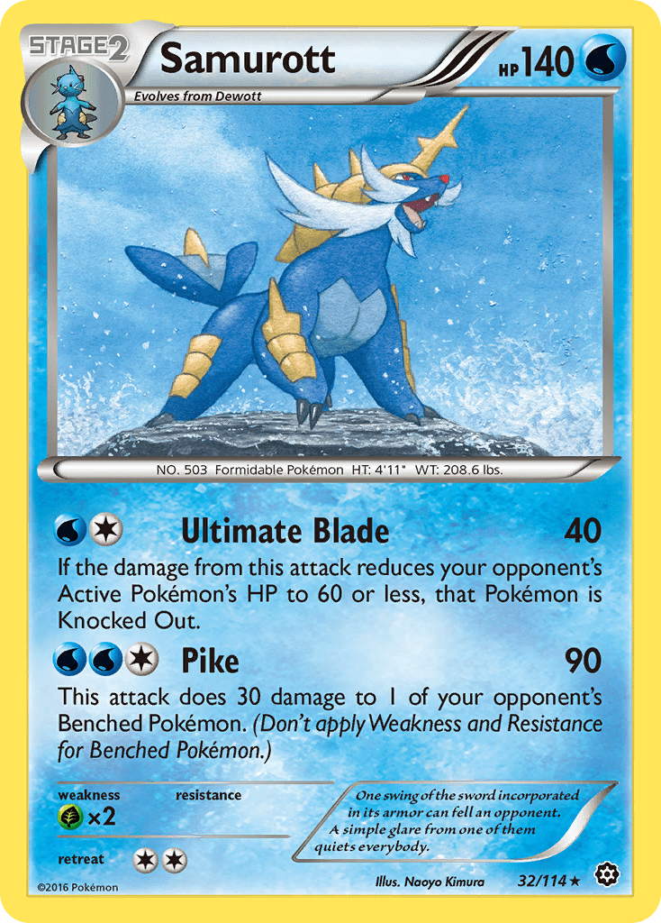 Samurott xy11-32 Rare from Steam Siege Set
