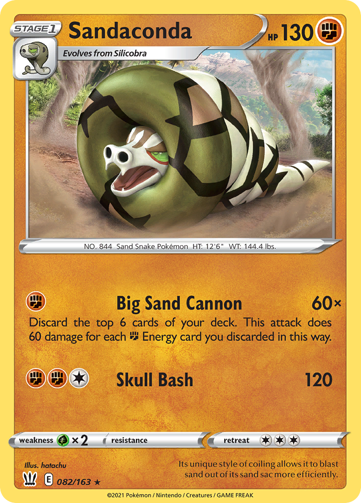 Sandaconda swsh5-82 Rare Holo from Battle Styles Set