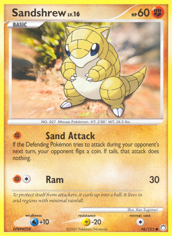 Sandshrew dp2-96 Common from Mysterious Treasures Set