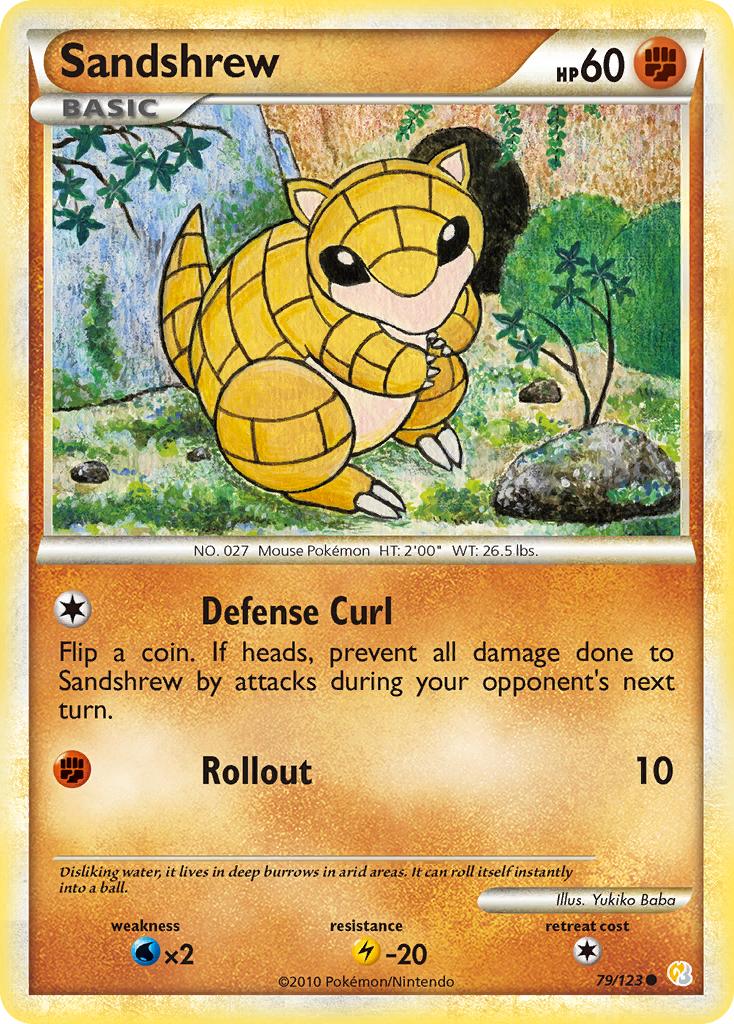 Sandshrew hgss1-79 Common from HeartGold & SoulSilver Set