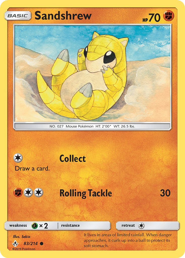 Sandshrew sm10-83 Common from Unbroken Bonds Set
