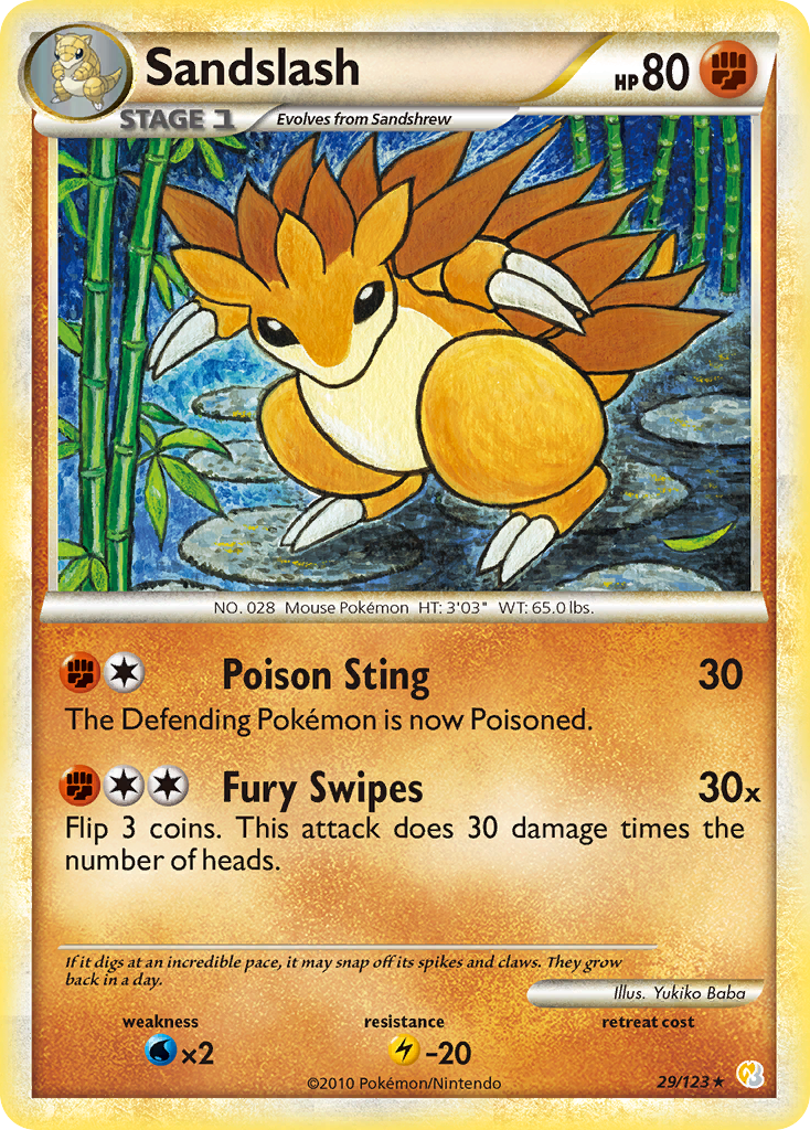 Sandslash hgss1-29 Rare from HeartGold & SoulSilver Set