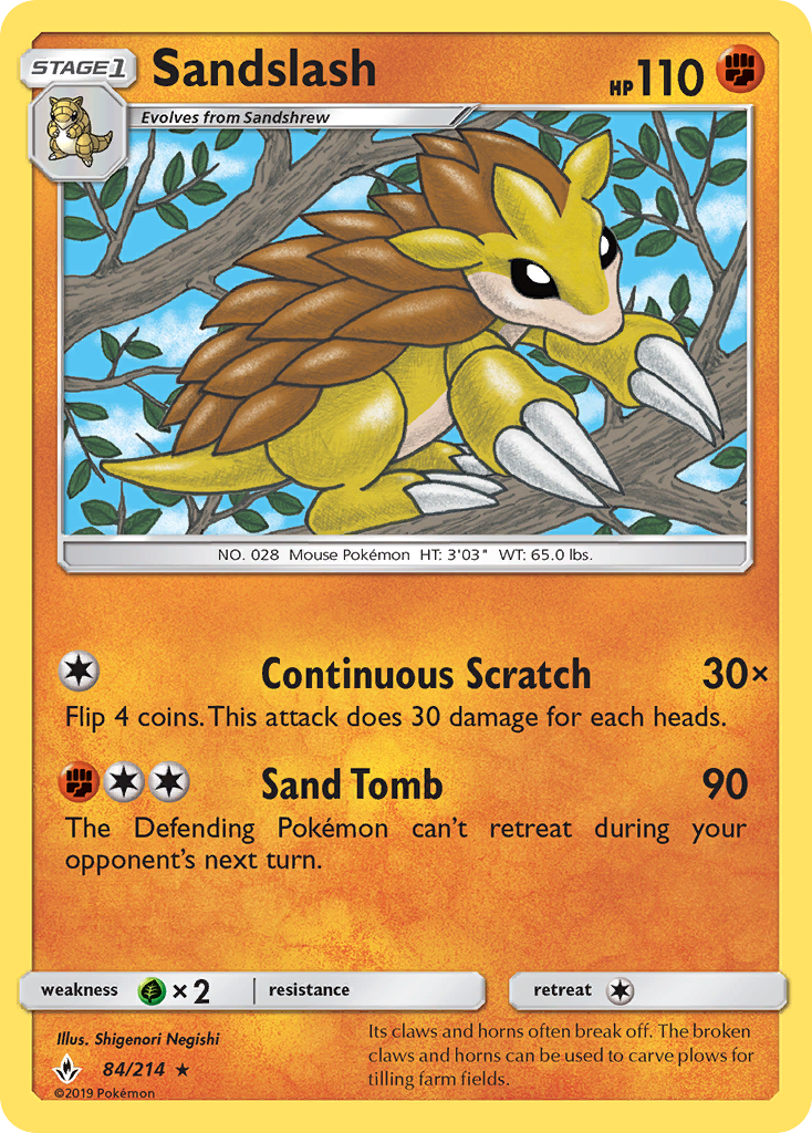 Sandslash sm10-84 Rare from Unbroken Bonds Set