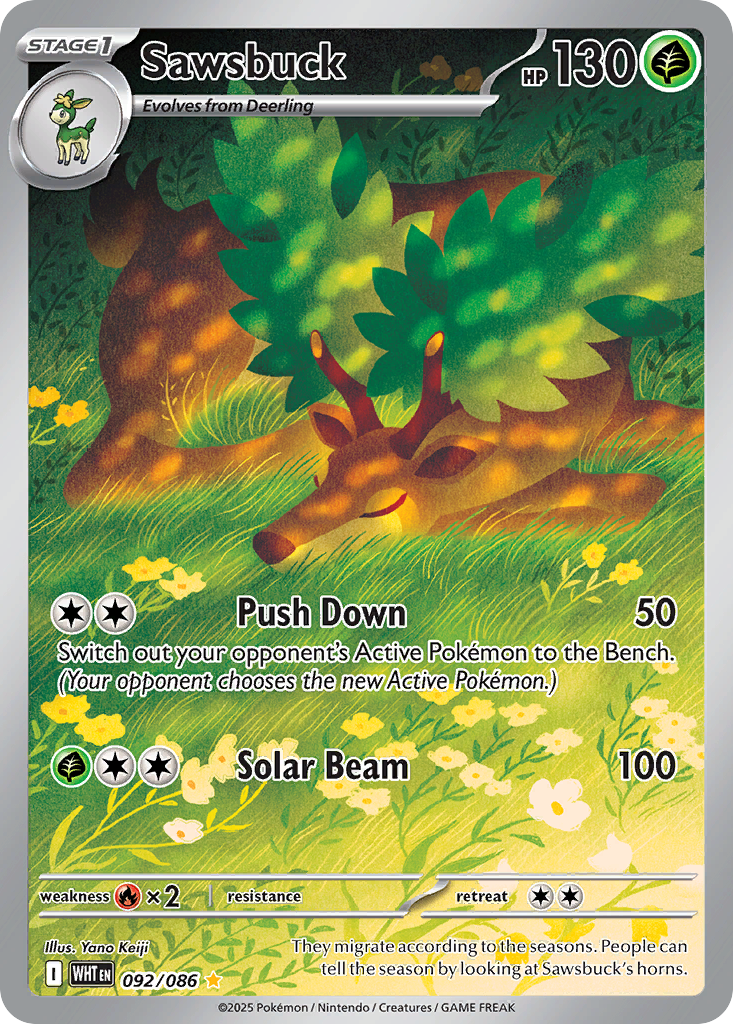 Sawsbuck rsv10pt5-92 Illustration Rare from White Flare Set
