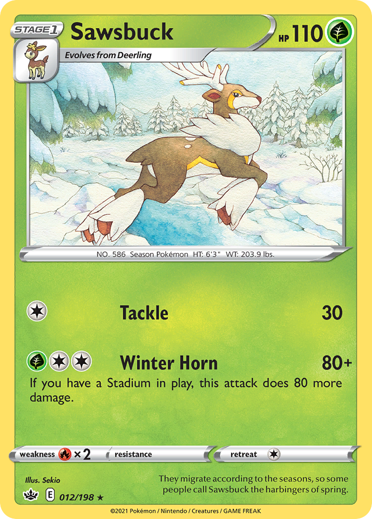 Sawsbuck swsh6-12 Rare from Chilling Reign Set