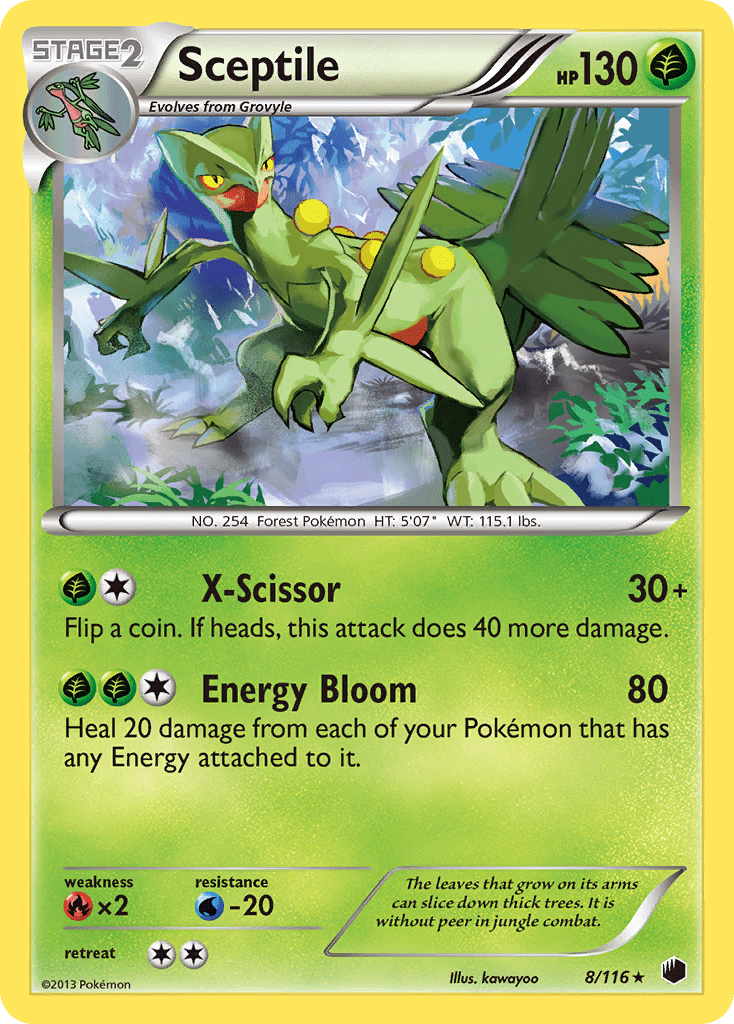 Sceptile bw9-8 Rare Holo from Plasma Freeze Set
