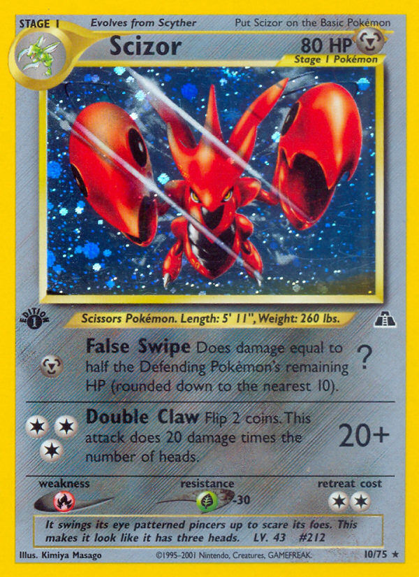 Scizor neo2-10 Rare Holo from Neo Discovery Set