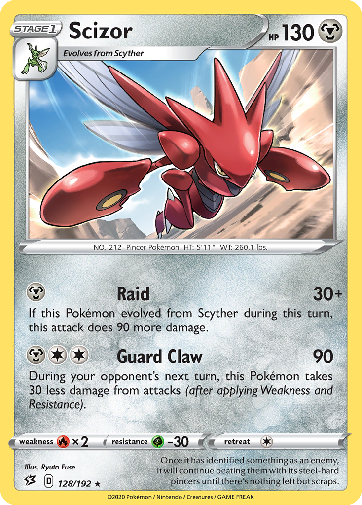 Scizor swsh2-128 Rare from Rebel Clash Set