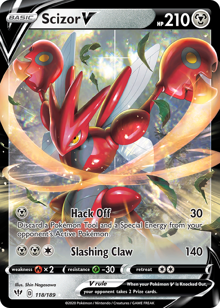 Scizor V swsh3-118 Rare Holo V from Darkness Ablaze Set