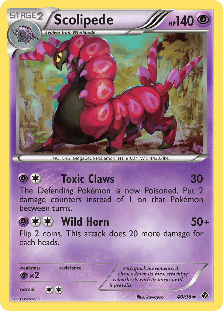 Scolipede bw2-40 Rare from Emerging Powers Set