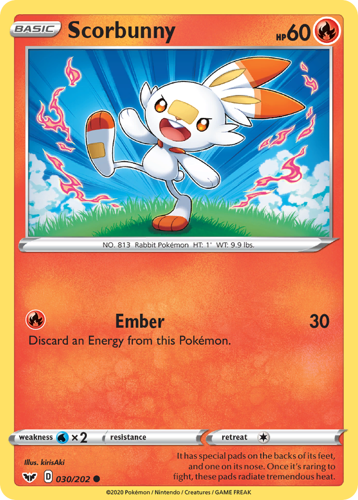 Scorbunny swsh1-30 Common from Sword & Shield Set