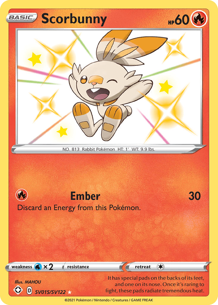 Scorbunny swsh45sv-SV015 Rare Shiny from Shining Fates Shiny Vault Set