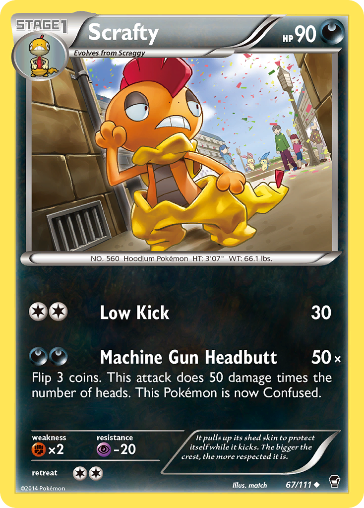 Scrafty xy3-67 Uncommon from Furious Fists Set
