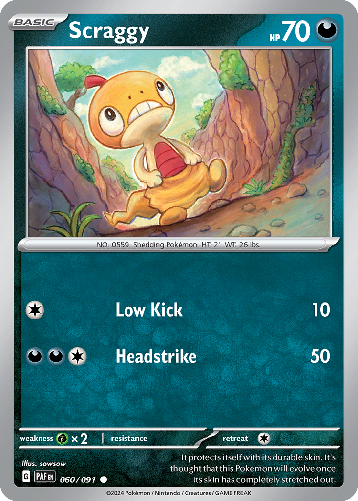 Scraggy sv4pt5-60 Common from Paldean Fates Set