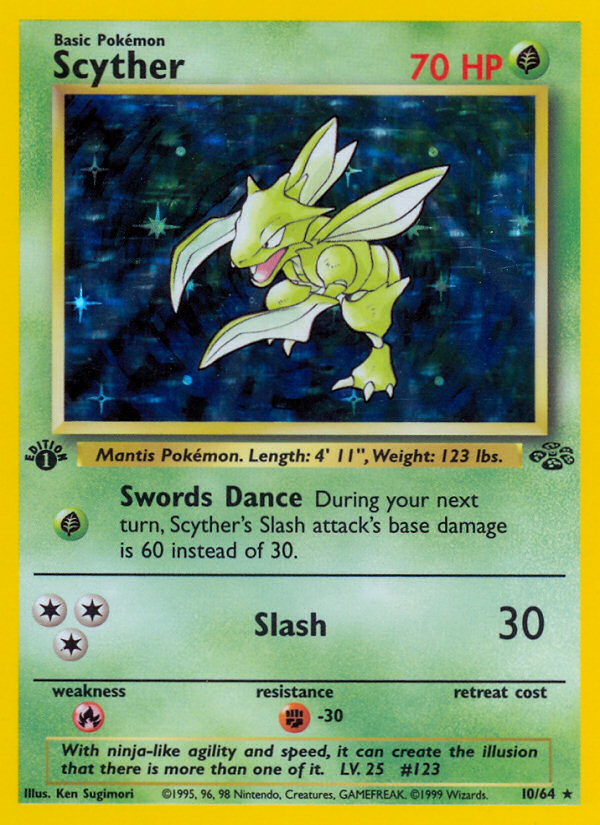 Scyther base2-10 Rare Holo from Jungle Set
