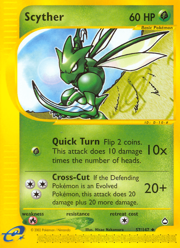 Scyther ecard2-57 Uncommon from Aquapolis Set