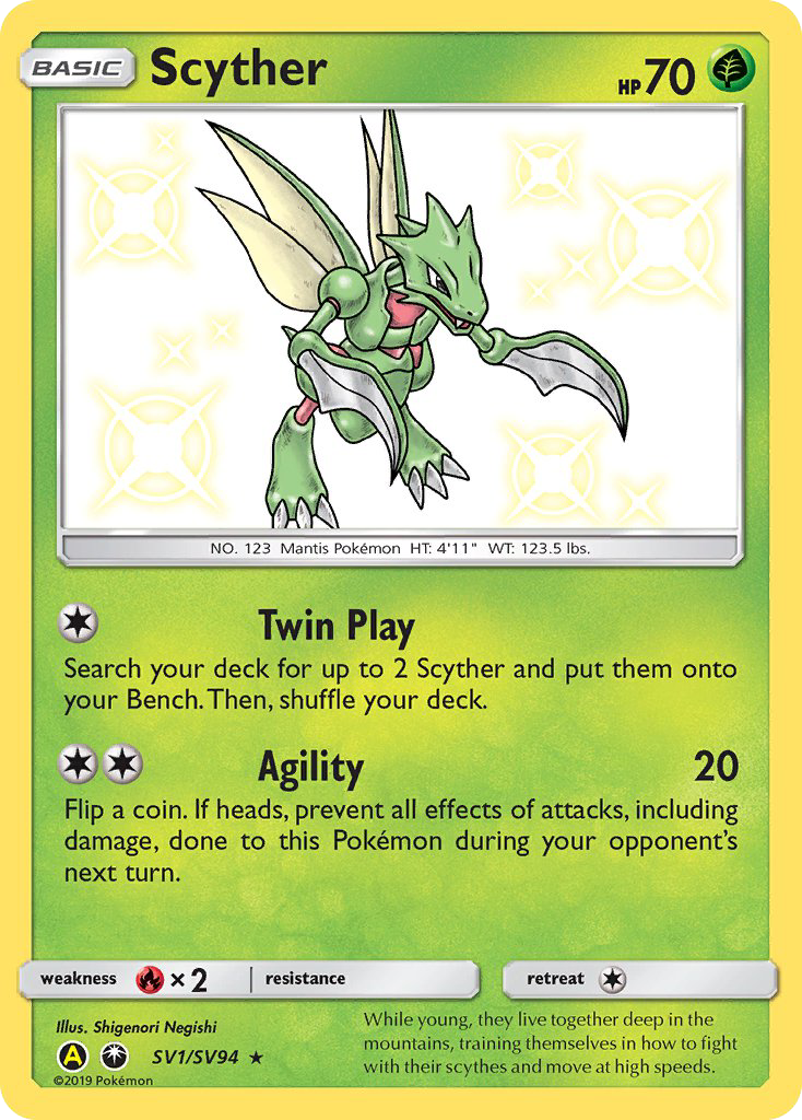 Scyther sma-SV1 Rare Shiny from Hidden Fates Shiny Vault Set