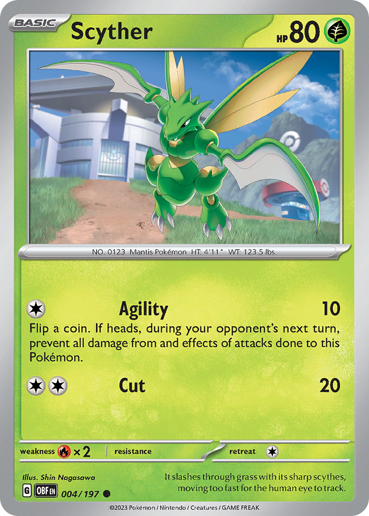 Scyther sv3-4 Common from Obsidian Flames Set