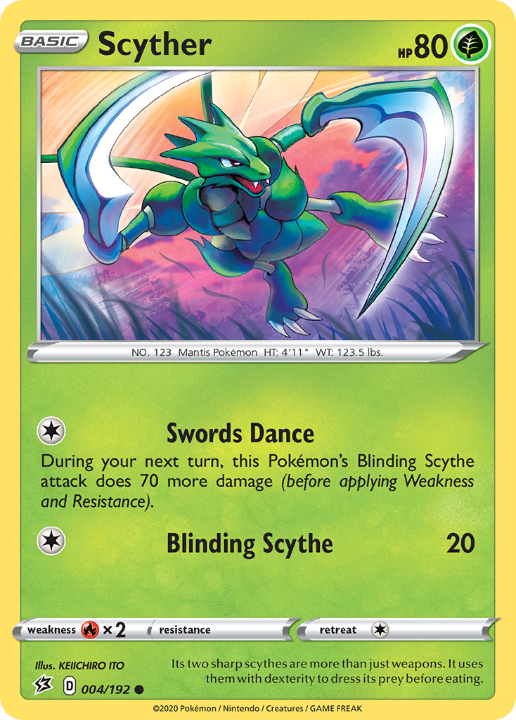 Scyther swsh2-4 Common from Rebel Clash Set