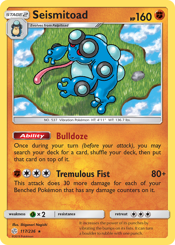 Seismitoad sm12-117 Rare from Cosmic Eclipse Set