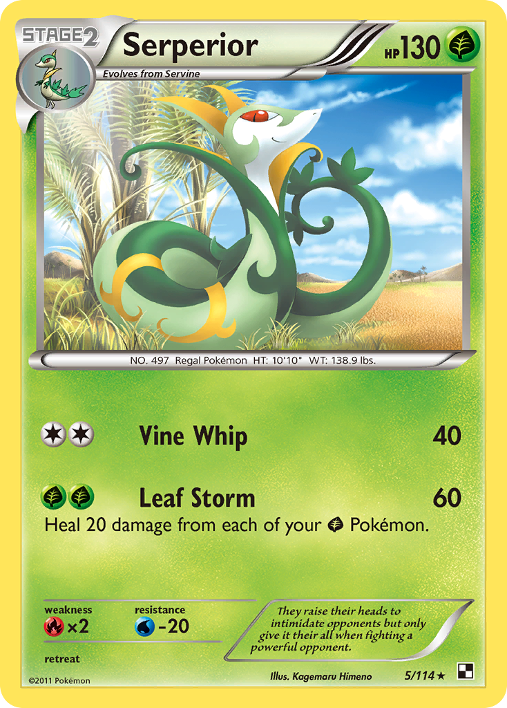 Serperior bw1-5 Rare Holo from Black & White Set