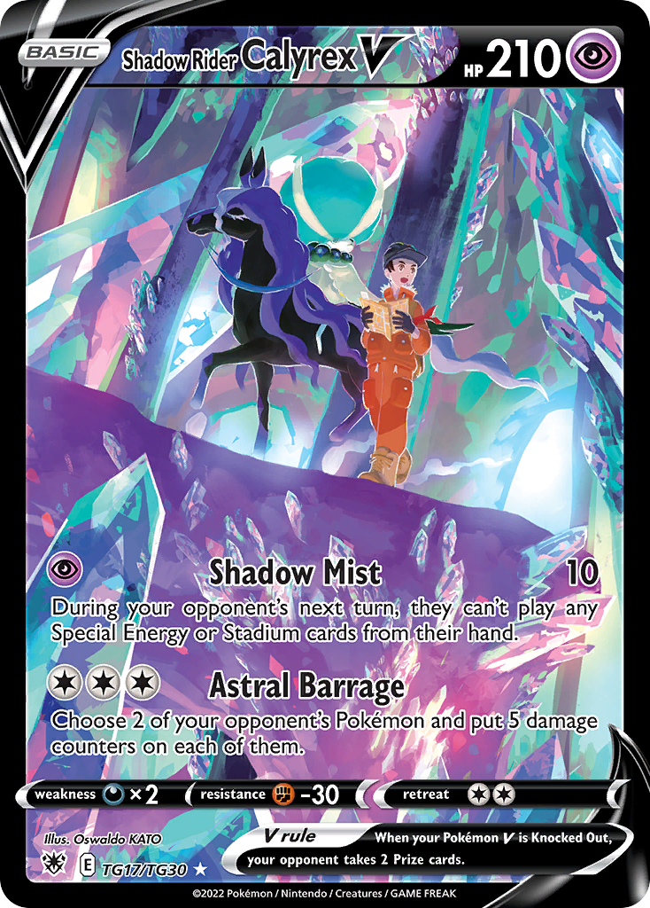 Shadow Rider Calyrex V swsh10tg-TG17 Rare Holo V from Astral Radiance Trainer Gallery Set