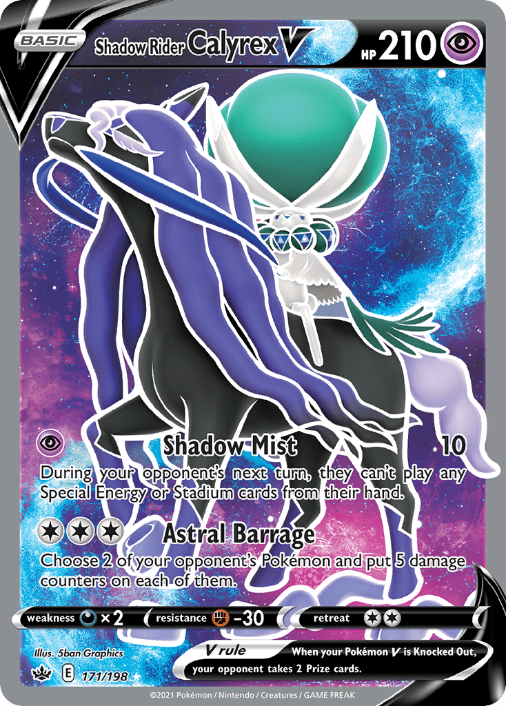 Shadow Rider Calyrex V swsh6-171 Rare Ultra from Chilling Reign Set