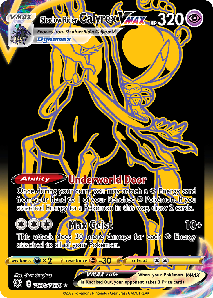 Shadow Rider Calyrex VMAX swsh10tg-TG30 Rare Secret from Astral Radiance Trainer Gallery Set