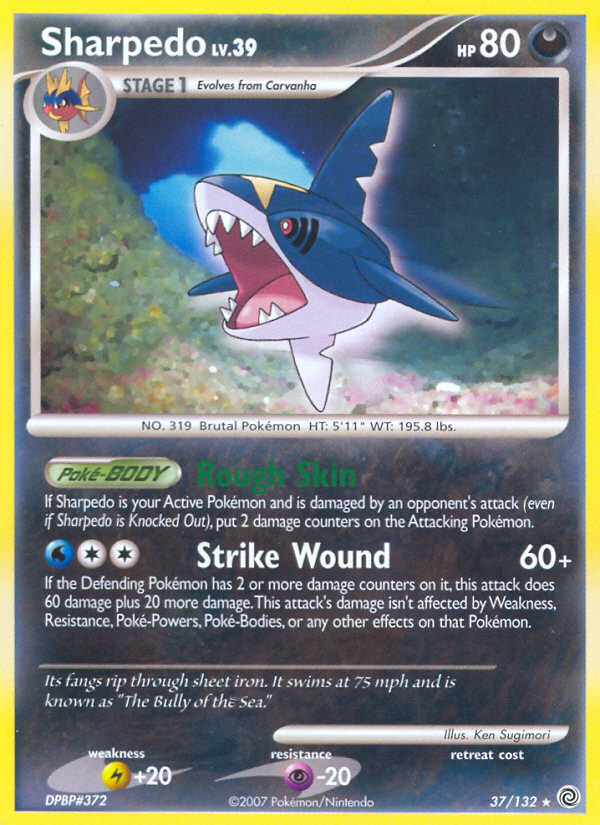 Sharpedo dp3-37 Rare from Secret Wonders Set