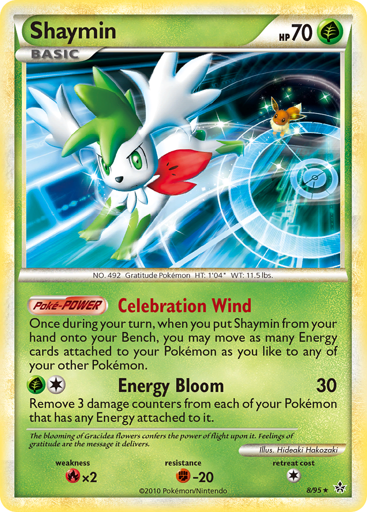 Shaymin hgss2-8 Rare Holo from HS—Unleashed Set