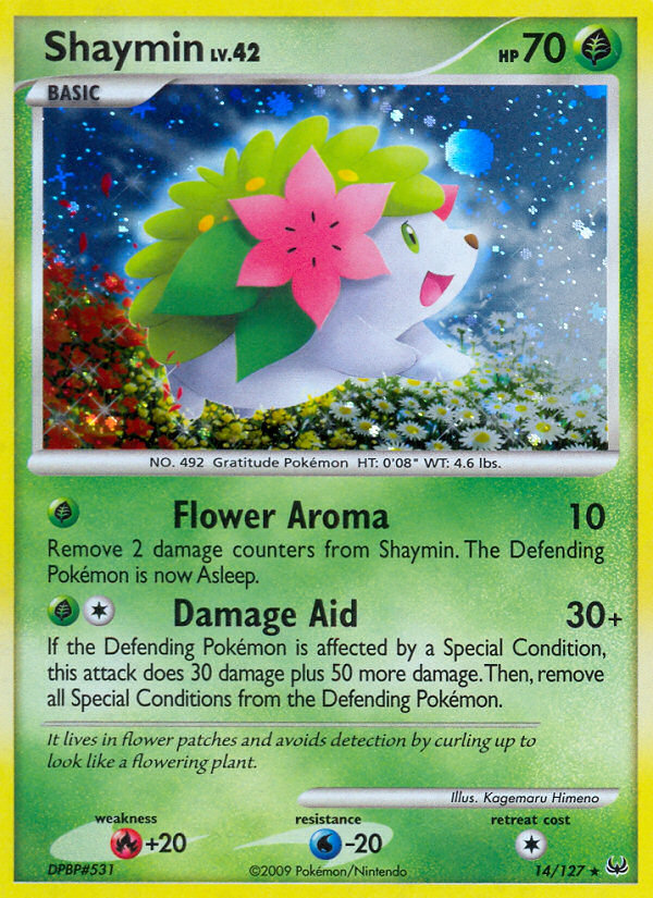 Shaymin pl1-14 Rare Holo from Platinum Set