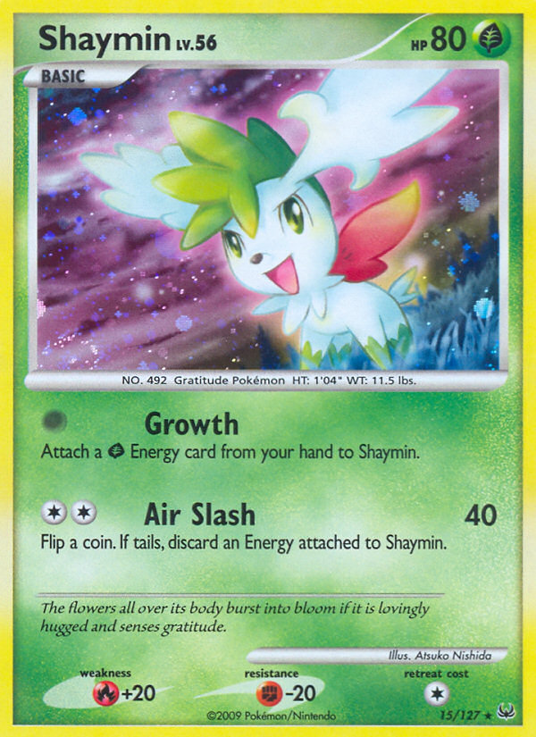Shaymin pl1-15 Rare Holo from Platinum Set