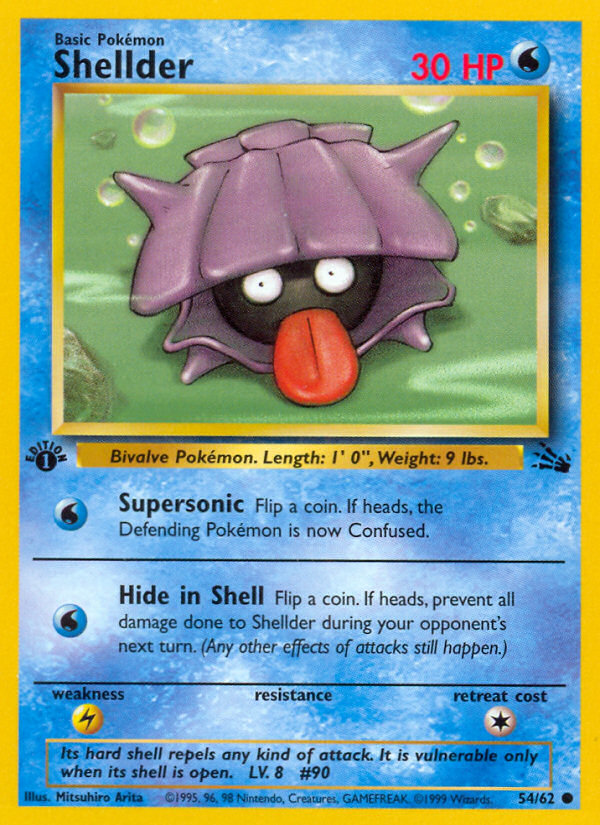 Shellder base3-54 Common from Fossil Set
