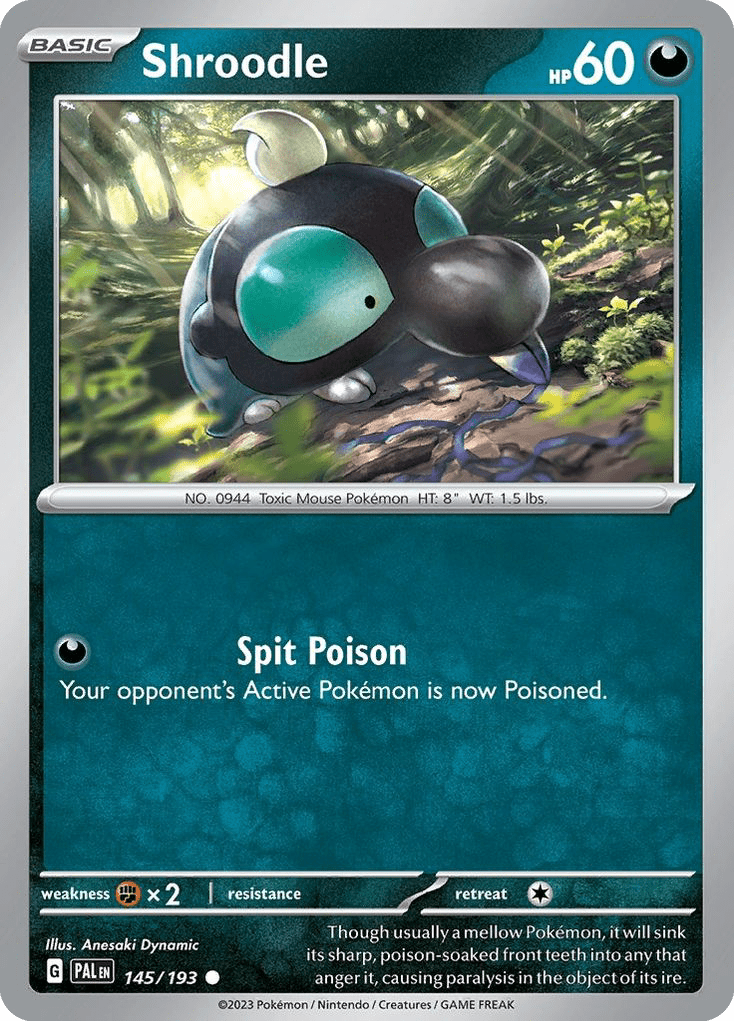 Shroodle sv2-145 Common from Paldea Evolved Set