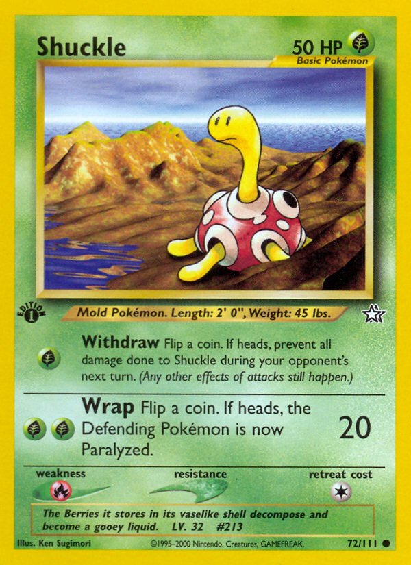 Shuckle neo1-72 Common from Neo Genesis Set