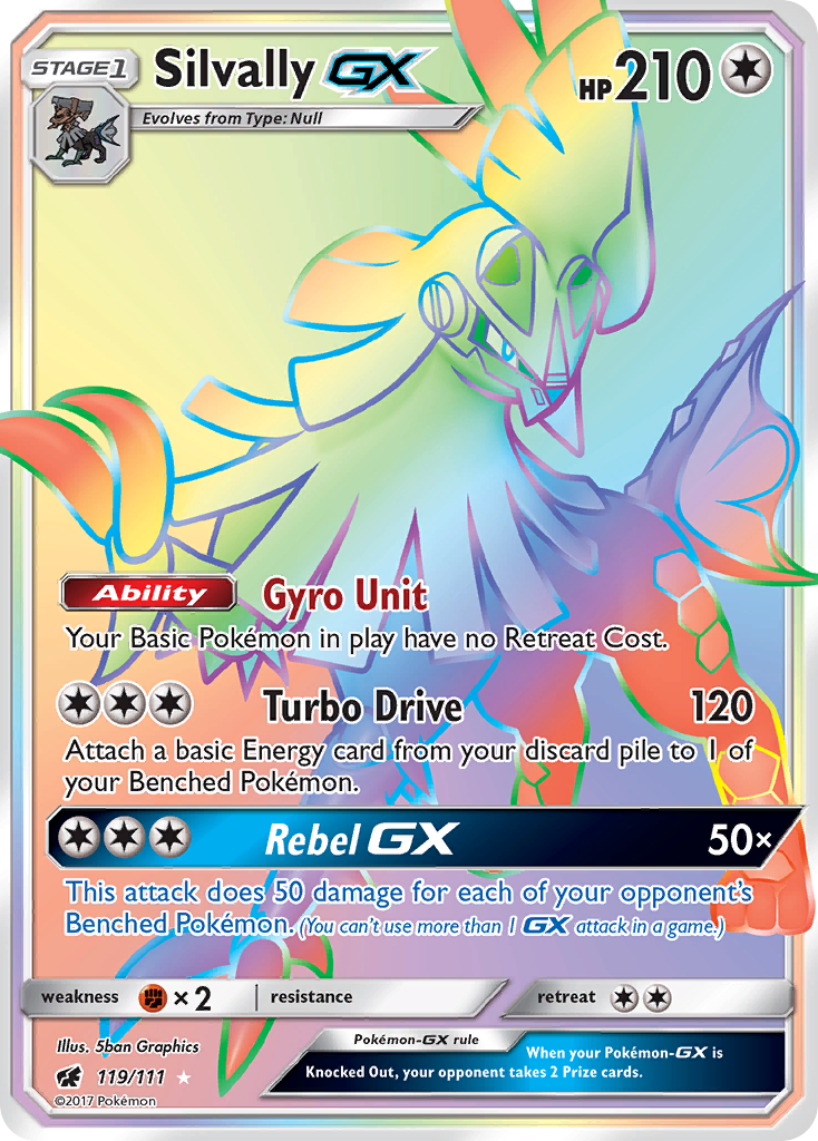 Silvally-GX sm4-119 Rare Rainbow from Crimson Invasion Set
